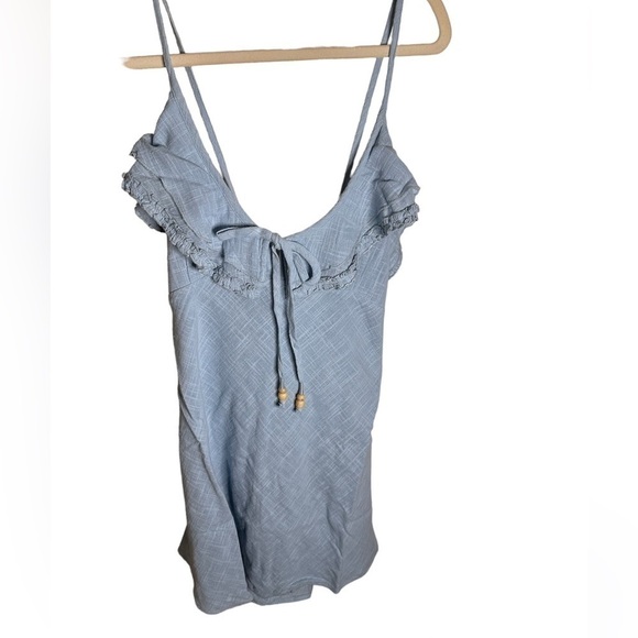 Free People Love Forever Mini Dress Hot Spring Blue Large NWT - Picture 5 of 5